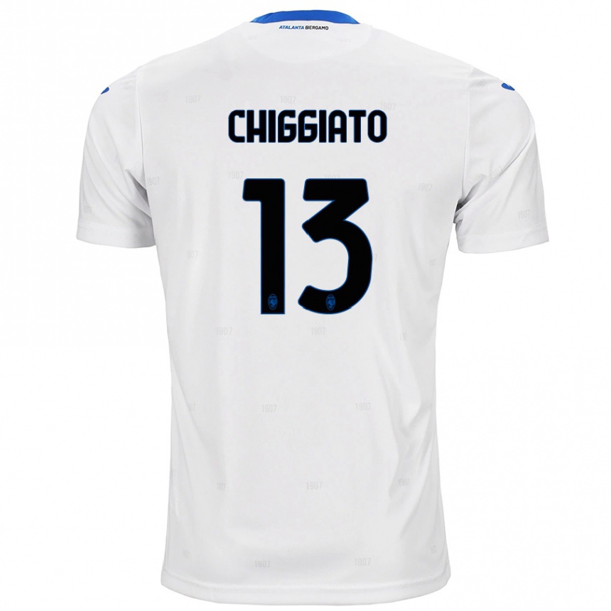 Kids Football Gabriele Chiggiato #13 White Away Jersey 2024/25 T-Shirt Canada