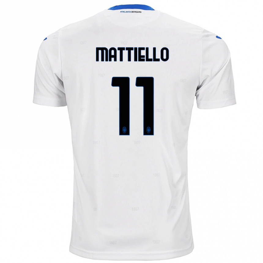 Kids Football Federico Mattiello #11 White Away Jersey 2024/25 T-Shirt Canada