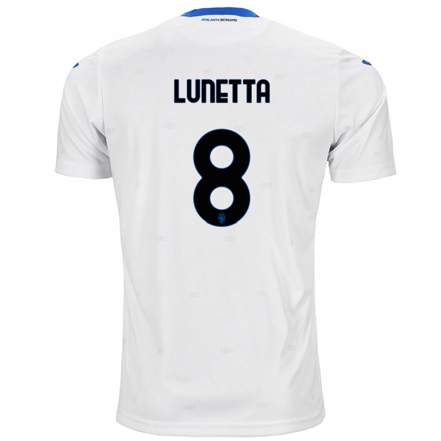 Kids Football Gabriel Lunetta #8 White Away Jersey 2024/25 T-Shirt Canada