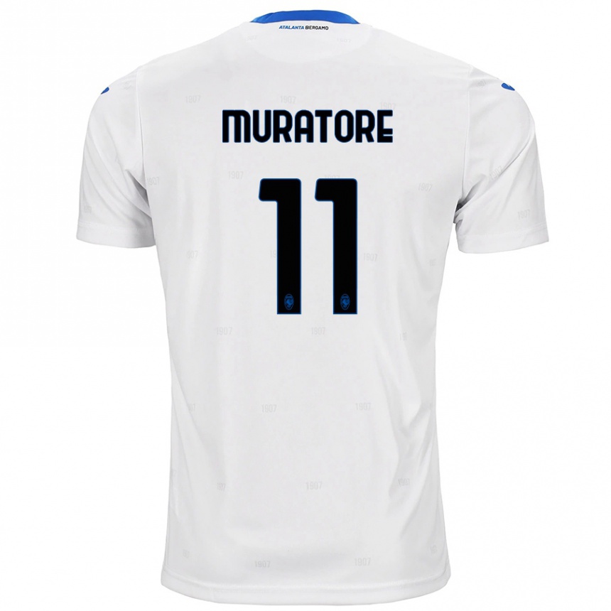 Kids Football Simone Muratore #11 White Away Jersey 2024/25 T-Shirt Canada