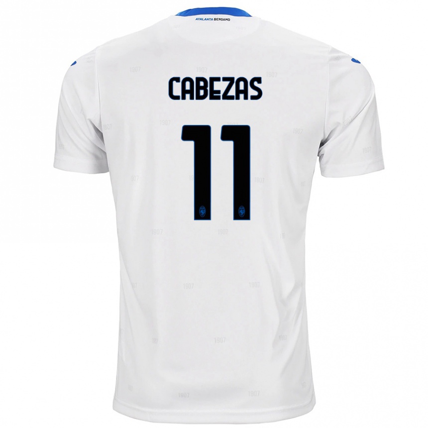 Kids Football Bryan Cabezas #11 White Away Jersey 2024/25 T-Shirt Canada