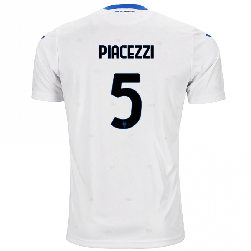 Kids Football Eleonora Piacezzi #5 White Away Jersey 2024/25 T-Shirt Canada