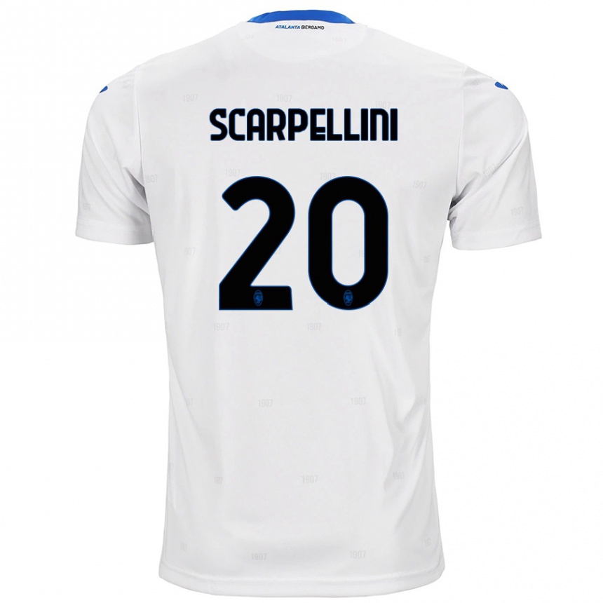 Kids Football Andrea Scarpellini #20 White Away Jersey 2024/25 T-Shirt Canada