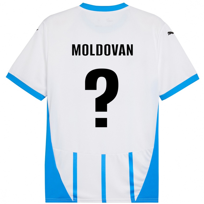 Kids Football Horațiu Moldovan #0 White Blue Away Jersey 2024/25 T-Shirt Canada