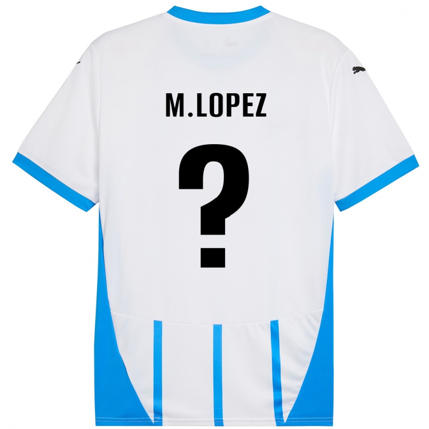 Kids Football Maxime López #0 White Blue Away Jersey 2024/25 T-Shirt Canada