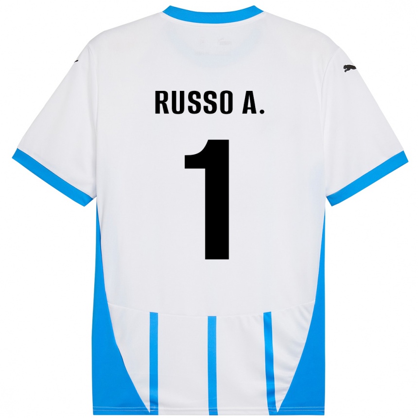 Kids Football Alessandro Russo #1 White Blue Away Jersey 2024/25 T-Shirt Canada