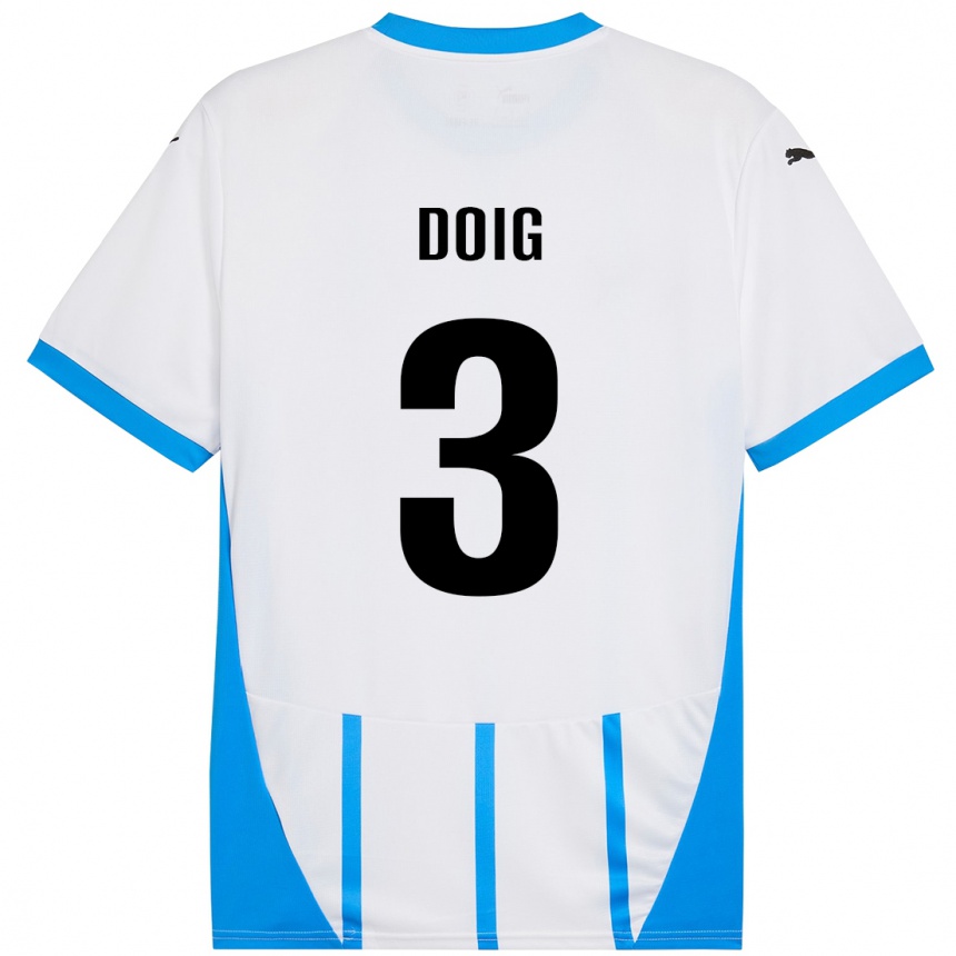 Kids Football Josh Doig #3 White Blue Away Jersey 2024/25 T-Shirt Canada