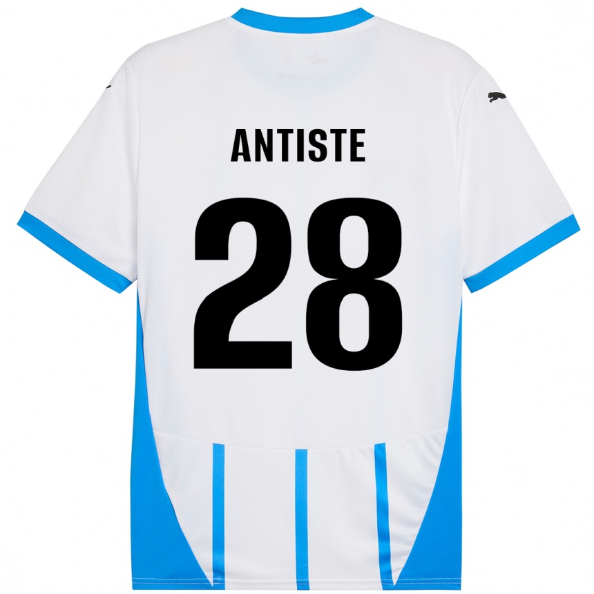 Kids Football Janis Antiste #28 White Blue Away Jersey 2024/25 T-Shirt Canada