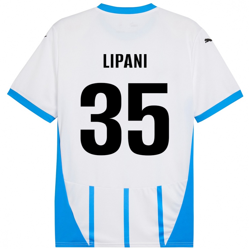 Kids Football Luca Lipani #35 White Blue Away Jersey 2024/25 T-Shirt Canada