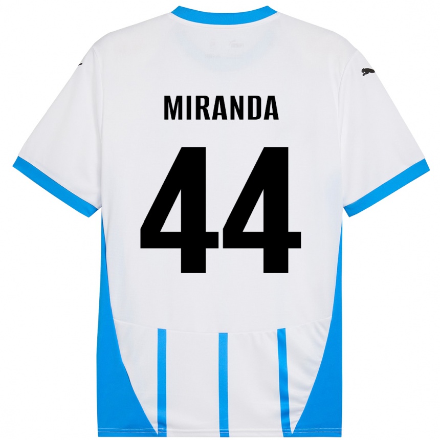 Kids Football Kevin Miranda #44 White Blue Away Jersey 2024/25 T-Shirt Canada