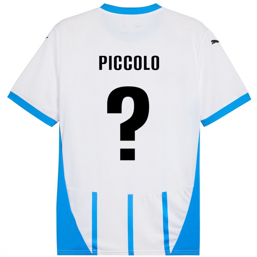 Kids Football Peter Piccolo #0 White Blue Away Jersey 2024/25 T-Shirt Canada