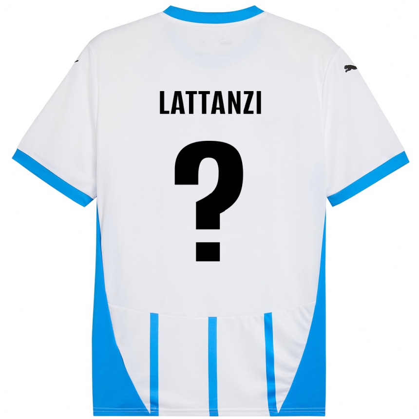 Kids Football Luca Lattanzi #0 White Blue Away Jersey 2024/25 T-Shirt Canada