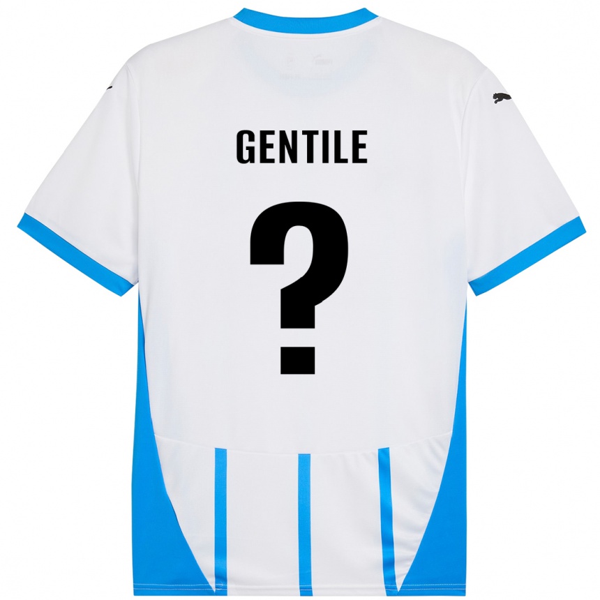 Kids Football Raffaele Gentile #0 White Blue Away Jersey 2024/25 T-Shirt Canada