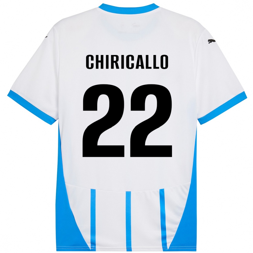 Kids Football Giovanni Chiricallo #22 White Blue Away Jersey 2024/25 T-Shirt Canada