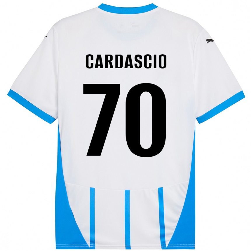 Kids Football Alessandro Cardascio #70 White Blue Away Jersey 2024/25 T-Shirt Canada