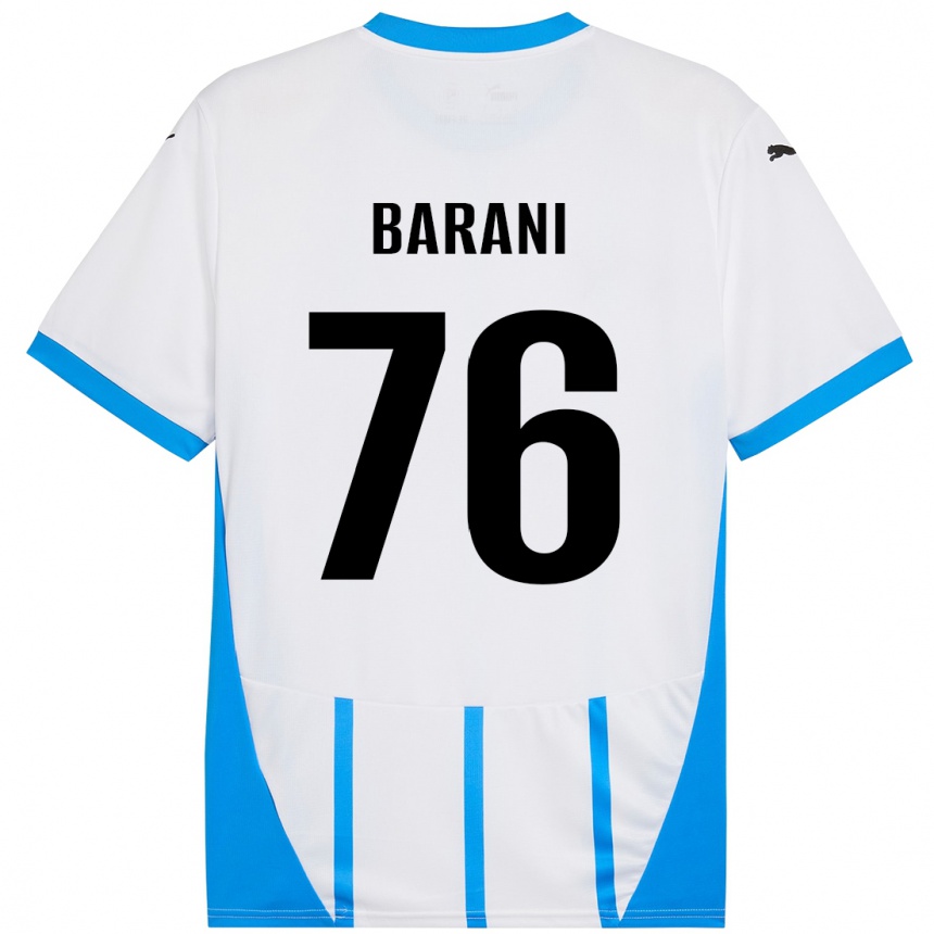 Kids Football Luca Barani #76 White Blue Away Jersey 2024/25 T-Shirt Canada