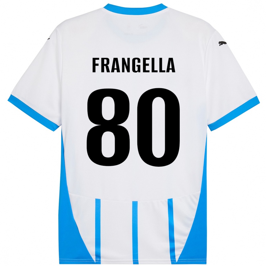 Kids Football Christian Frangella #80 White Blue Away Jersey 2024/25 T-Shirt Canada