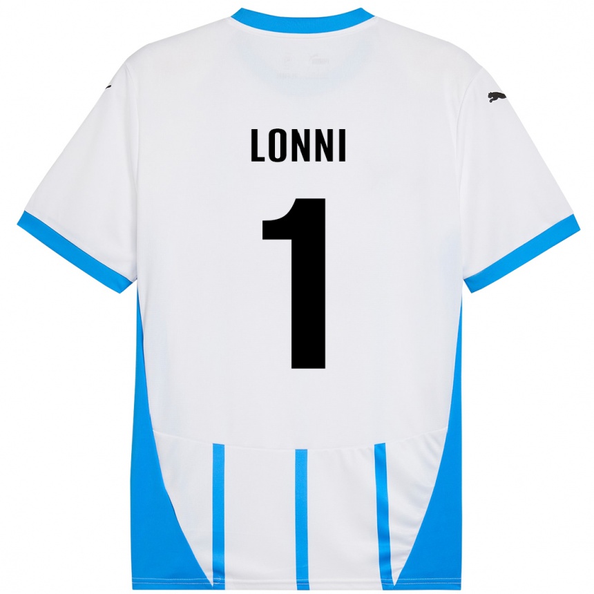 Kids Football Lia Lonni #1 White Blue Away Jersey 2024/25 T-Shirt Canada