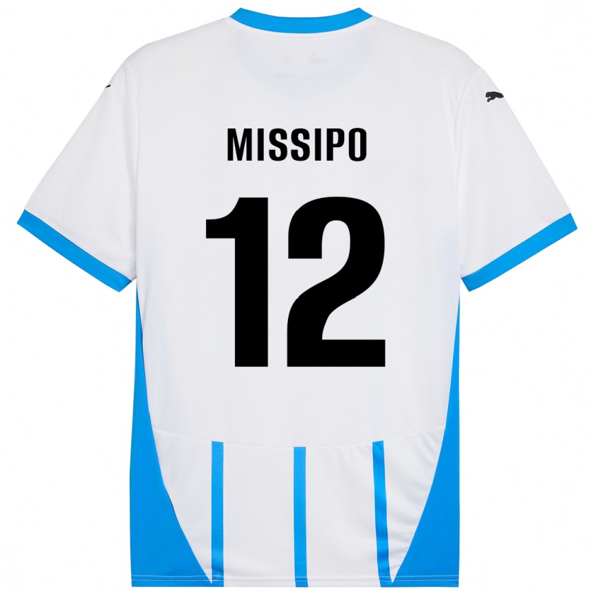 Kids Football Kassandra Missipo #12 White Blue Away Jersey 2024/25 T-Shirt Canada