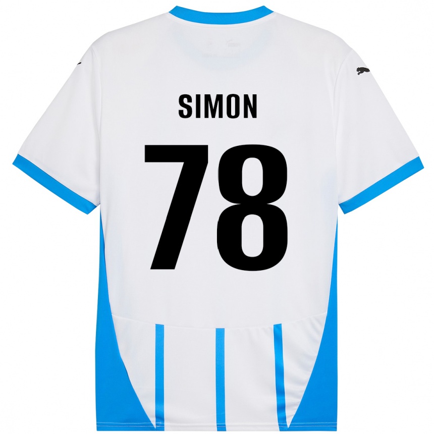 Kids Football Bénédicte Simon #78 White Blue Away Jersey 2024/25 T-Shirt Canada