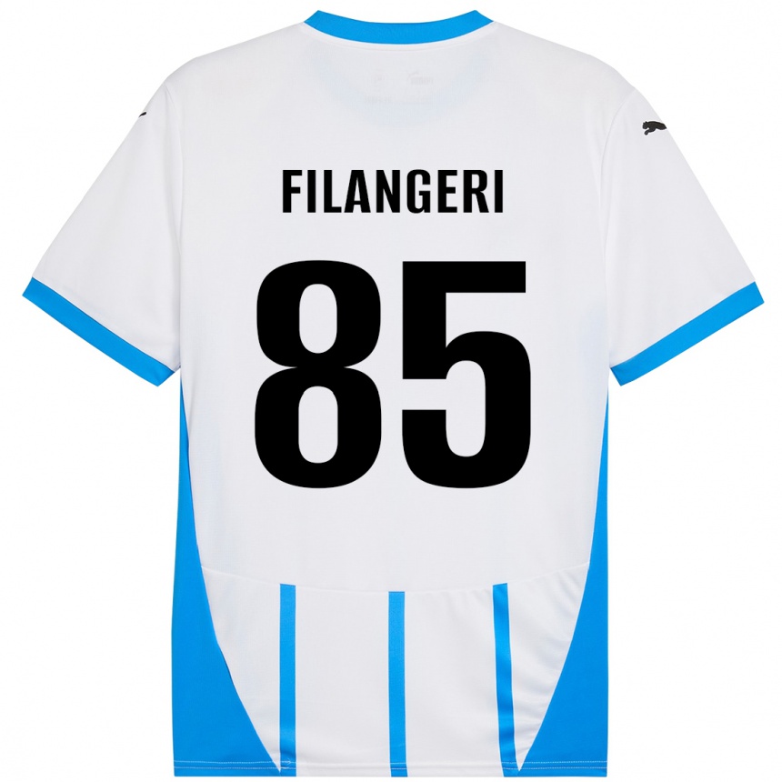 Kids Football Maria Luisa Filangeri #85 White Blue Away Jersey 2024/25 T-Shirt Canada