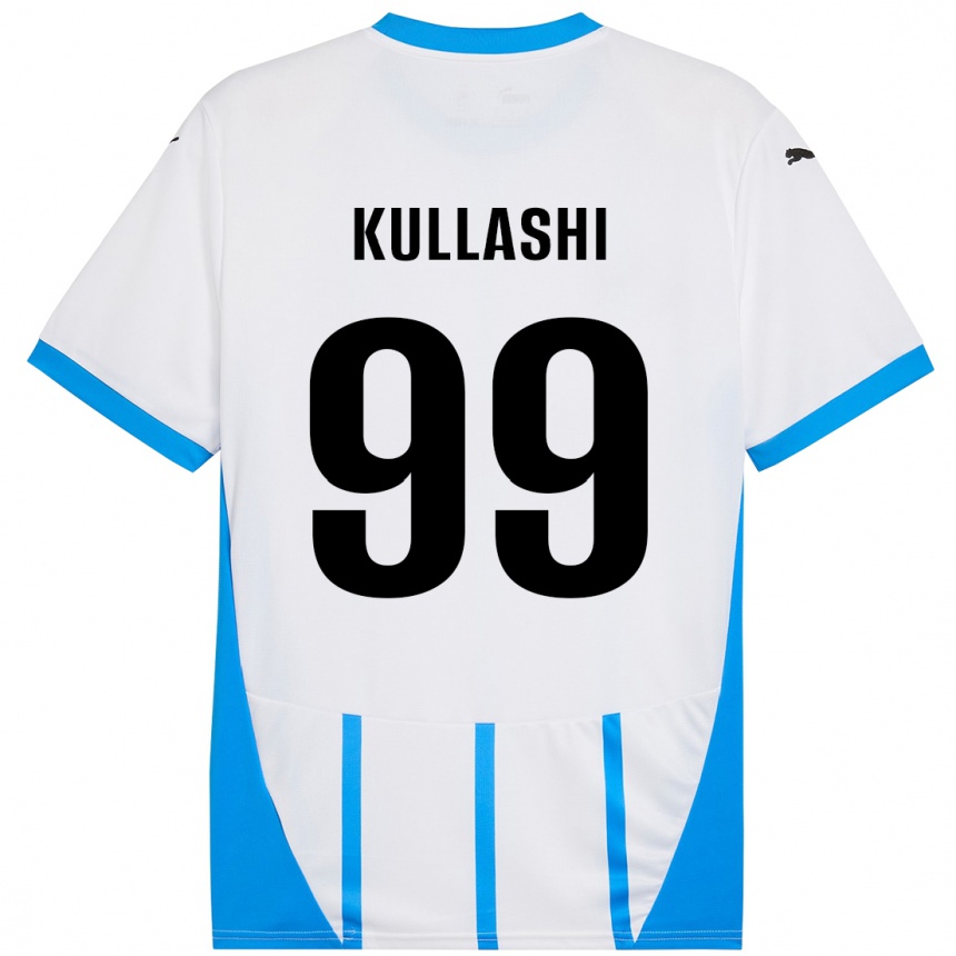 Kids Football Loreta Kullashi #99 White Blue Away Jersey 2024/25 T-Shirt Canada