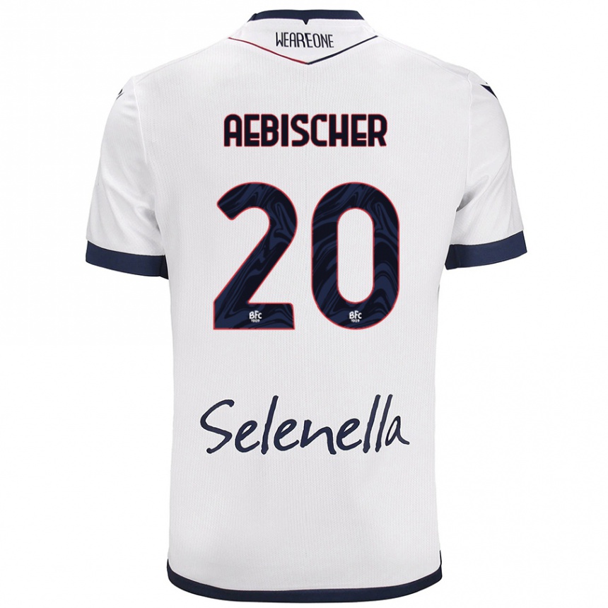 Enfant Football Maillot Michel Aebischer #20 Blanc Bleu Royal Tenues Extérieur 2024/25 Canada