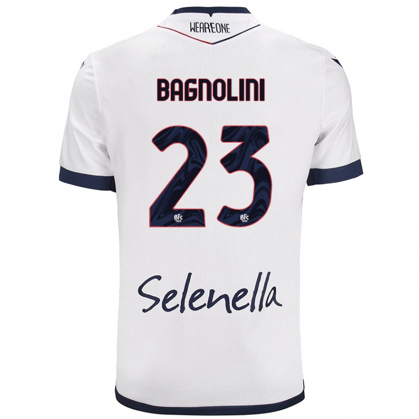 Enfant Football Maillot Nicola Bagnolini #23 Blanc Bleu Royal Tenues Extérieur 2024/25 Canada