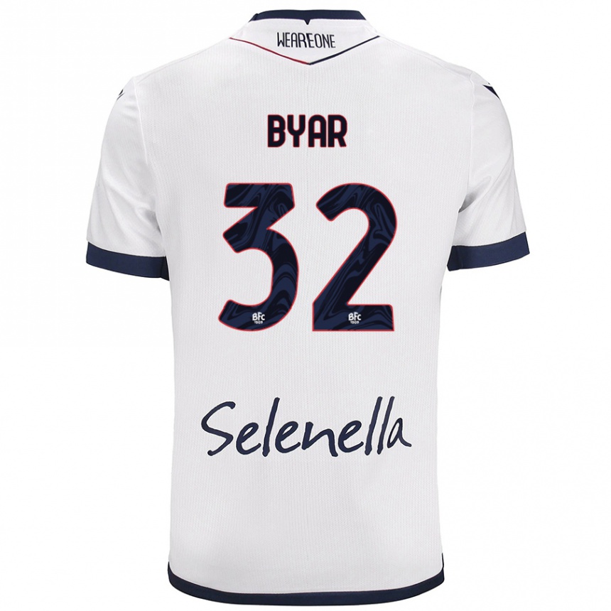 Enfant Football Maillot Naïm Byar #32 Blanc Bleu Royal Tenues Extérieur 2024/25 Canada