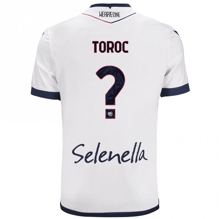 Enfant Football Maillot Andrei Toroc #0 Blanc Bleu Royal Tenues Extérieur 2024/25 Canada