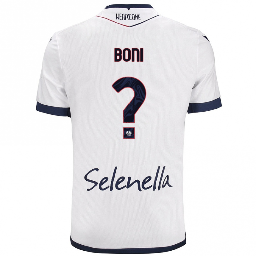 Enfant Football Maillot Mattia Boni #0 Blanc Bleu Royal Tenues Extérieur 2024/25 Canada