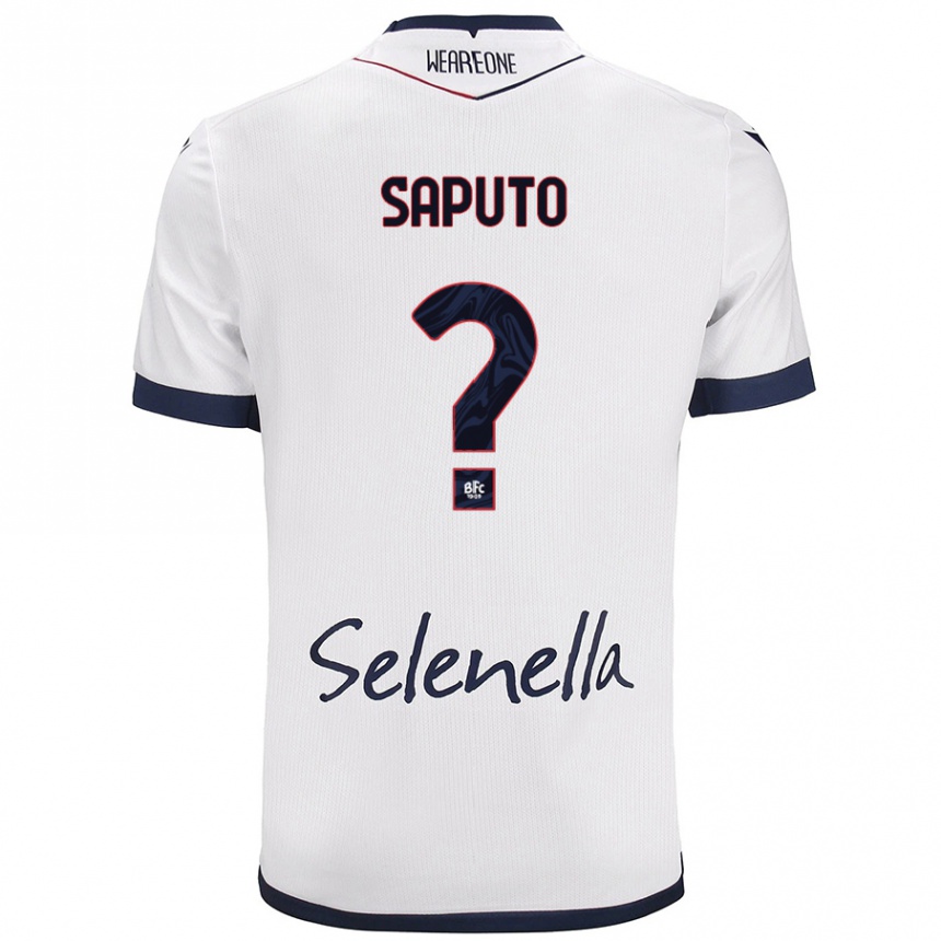 Enfant Football Maillot Jesse Saputo #0 Blanc Bleu Royal Tenues Extérieur 2024/25 Canada