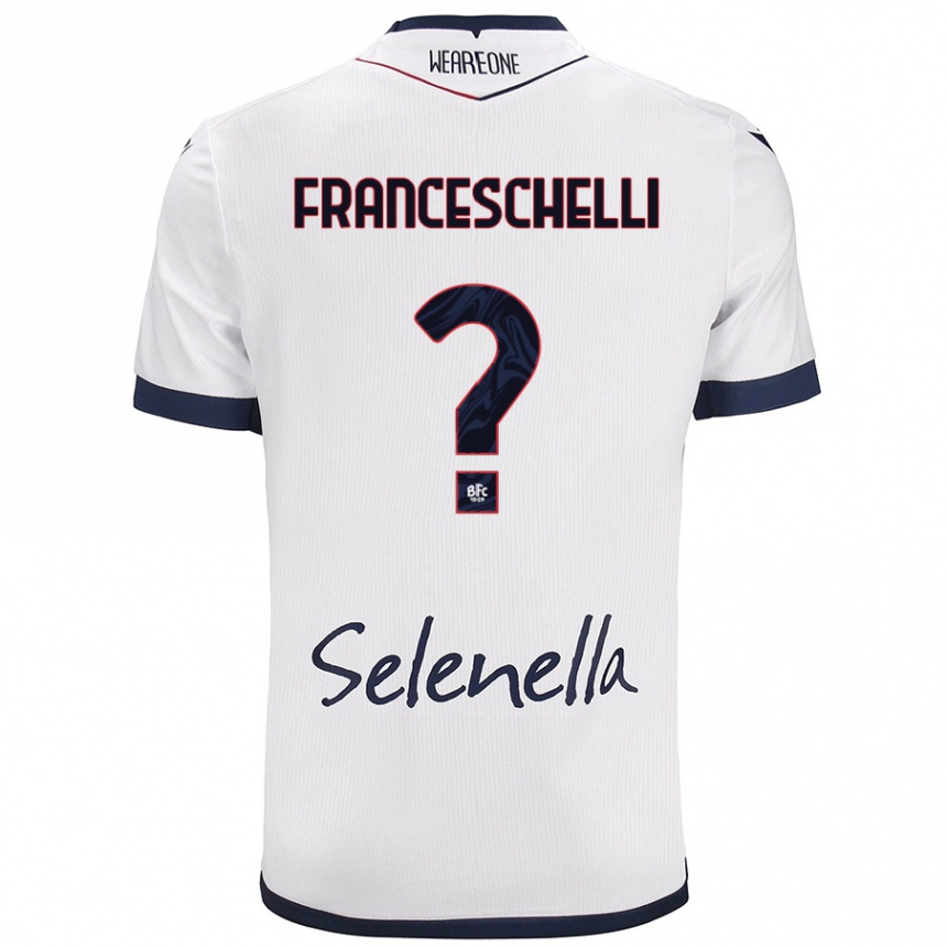 Enfant Football Maillot Matteo Franceschelli #0 Blanc Bleu Royal Tenues Extérieur 2024/25 Canada