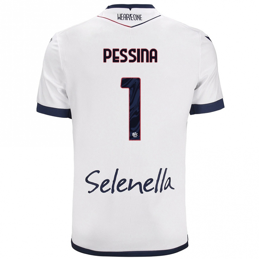 Enfant Football Maillot Massimo Pessina #1 Blanc Bleu Royal Tenues Extérieur 2024/25 Canada