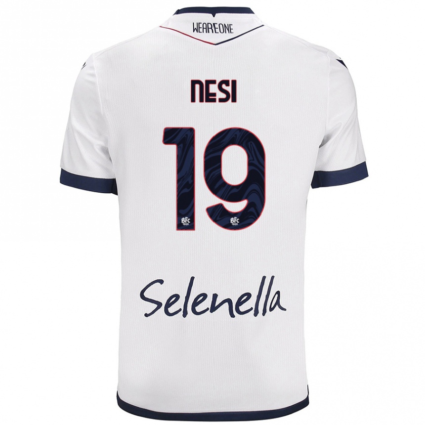 Enfant Football Maillot Luca Nesi #19 Blanc Bleu Royal Tenues Extérieur 2024/25 Canada