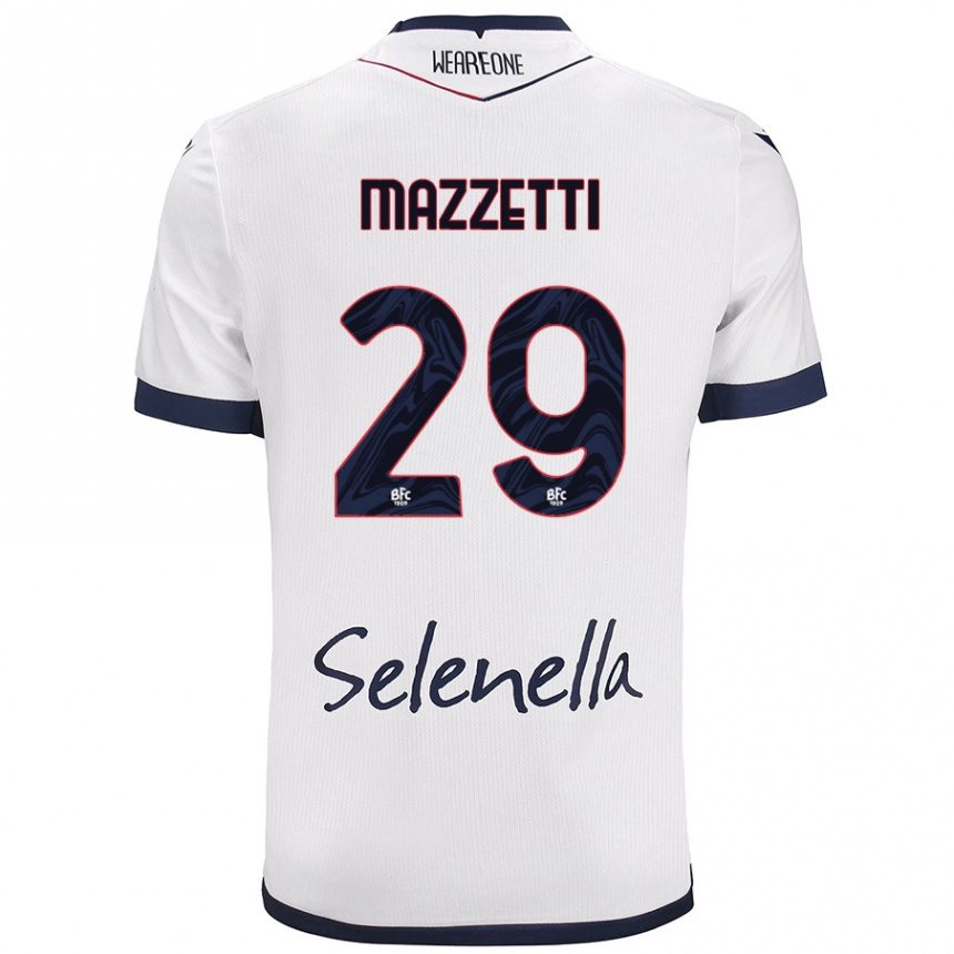 Enfant Football Maillot Gabriele Mazzetti #29 Blanc Bleu Royal Tenues Extérieur 2024/25 Canada