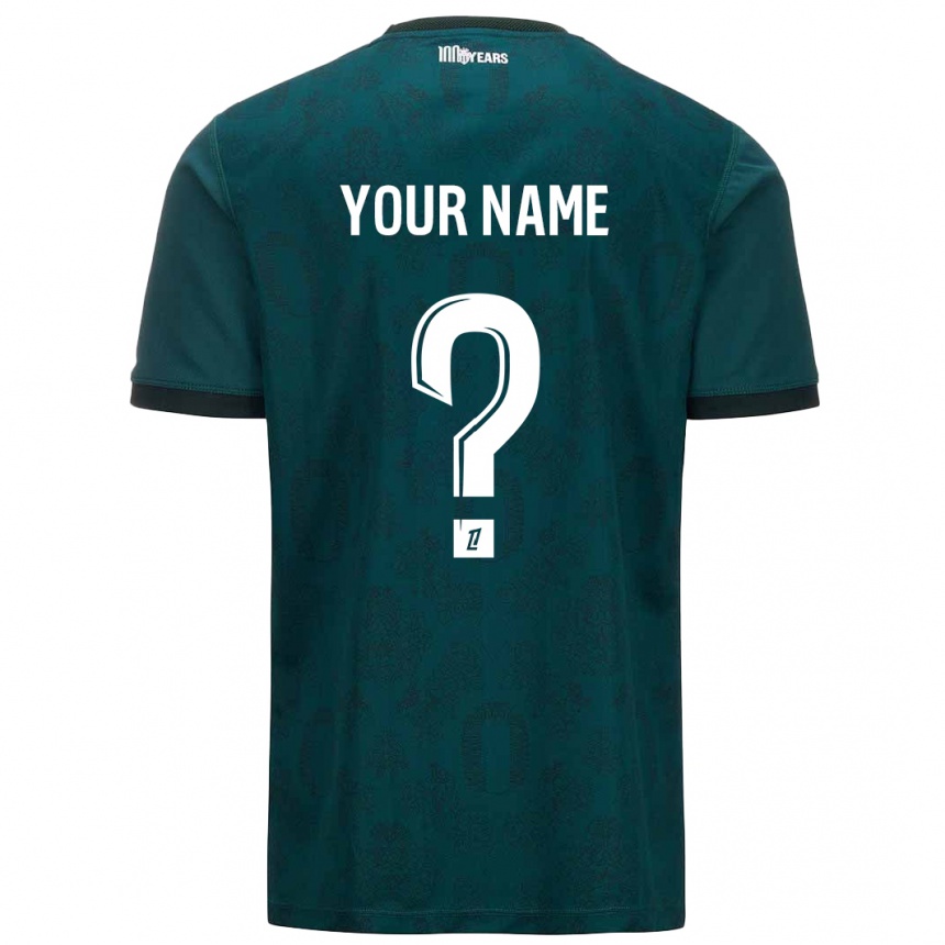 Kids Football Your Name #0 Dark Green Away Jersey 2024/25 T-Shirt Canada