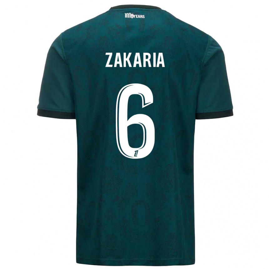 Kids Football Denis Zakaria #6 Dark Green Away Jersey 2024/25 T-Shirt Canada