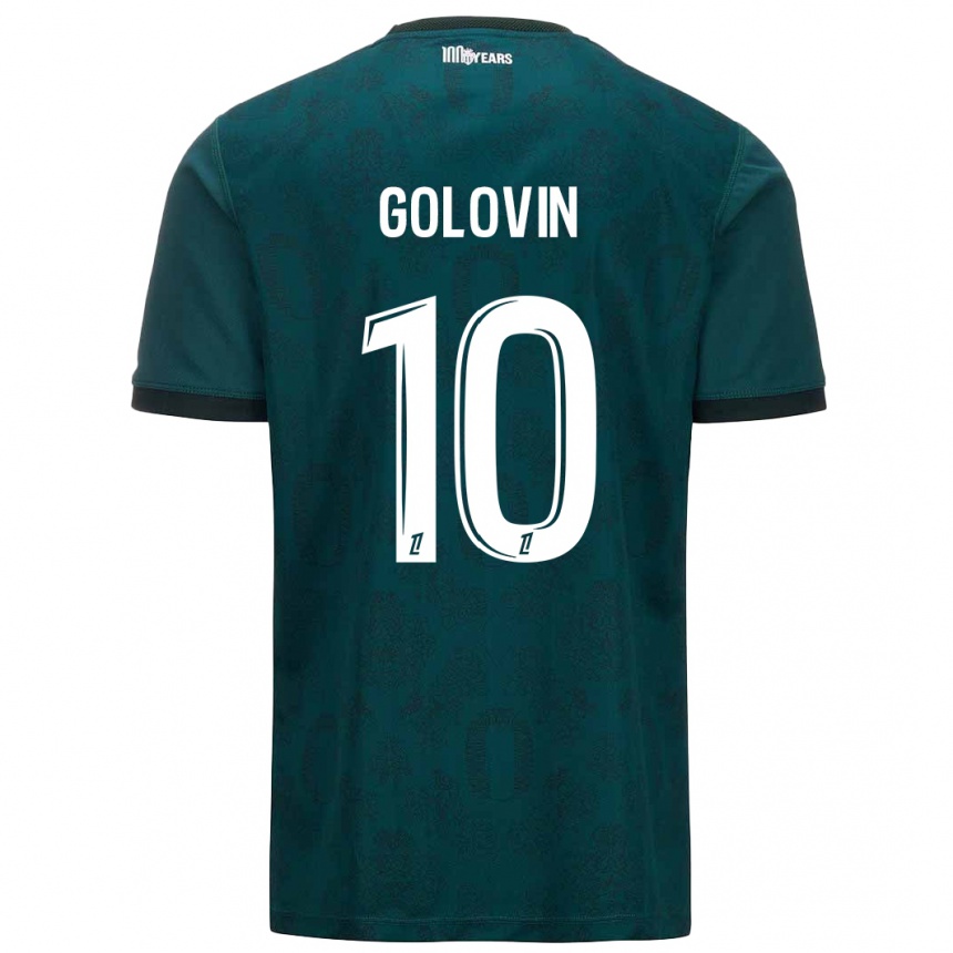 Kids Football Aleksandr Golovin #10 Dark Green Away Jersey 2024/25 T-Shirt Canada