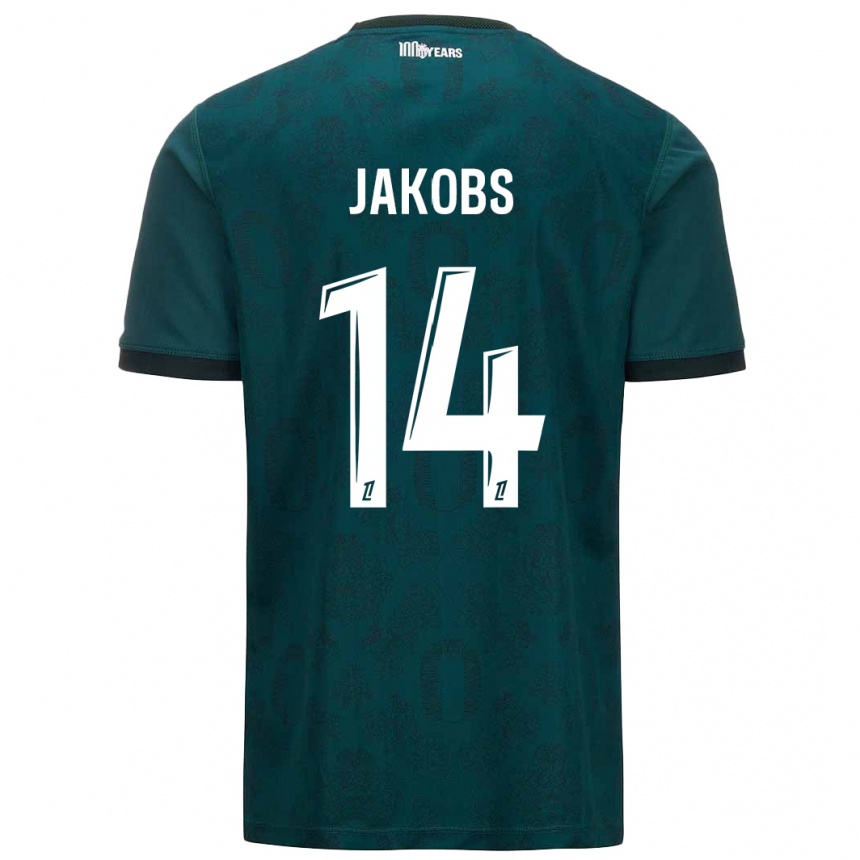 Kids Football Ismail Jakobs #14 Dark Green Away Jersey 2024/25 T-Shirt Canada