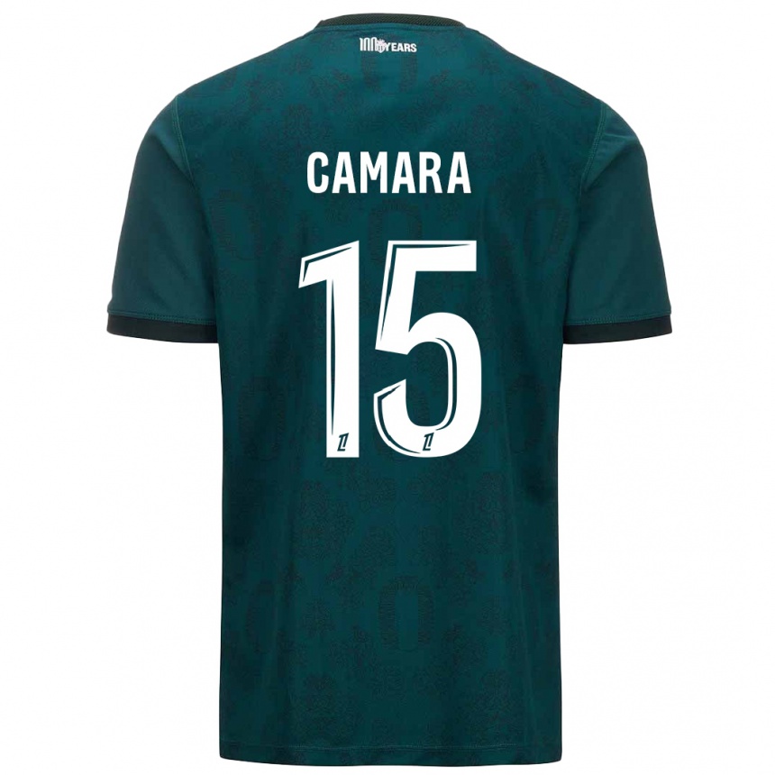 Kids Football Lamine Camara #15 Dark Green Away Jersey 2024/25 T-Shirt Canada