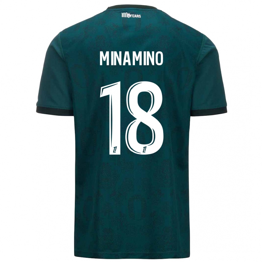 Kids Football Takumi Minamino #18 Dark Green Away Jersey 2024/25 T-Shirt Canada