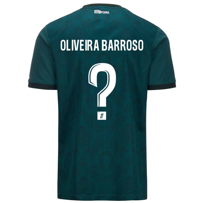 Kids Football Mickael Oliveira Barroso #0 Dark Green Away Jersey 2024/25 T-Shirt Canada