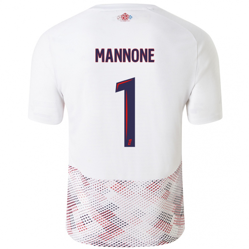 Kids Football Vito Mannone #1 White Royal Blue Away Jersey 2024/25 T-Shirt Canada