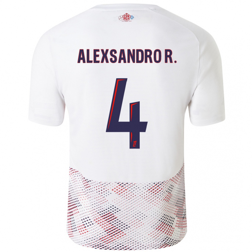 Kids Football Alexsandro #4 White Royal Blue Away Jersey 2024/25 T-Shirt Canada