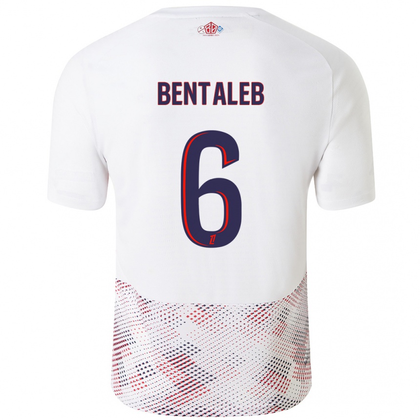 Enfant Football Maillot Nabil Bentaleb #6 Blanc Bleu Royal Tenues Extérieur 2024/25 Canada