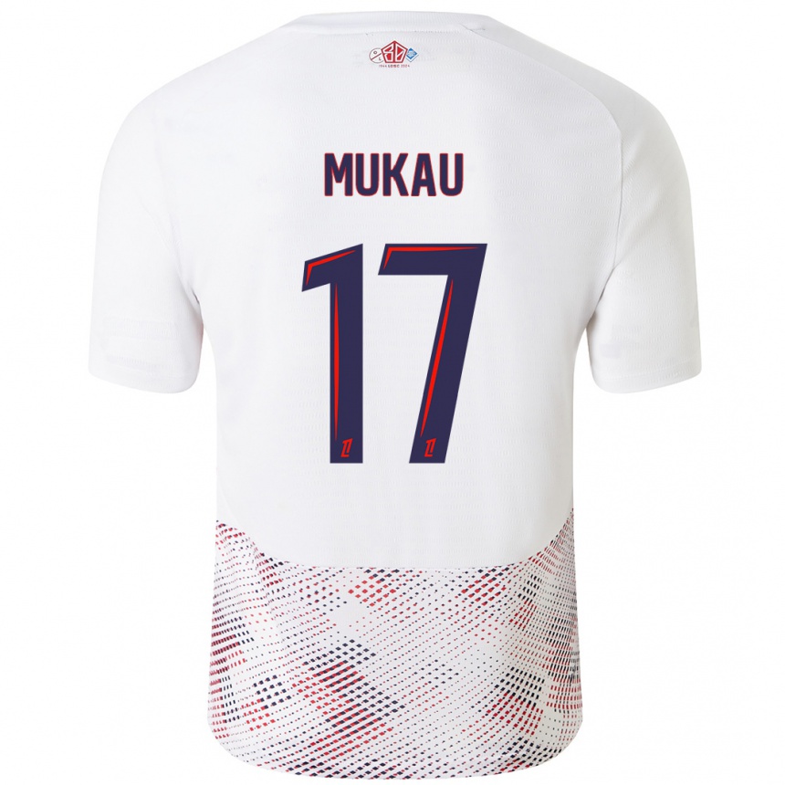 Kids Football Ngal'ayel Mukau #17 White Royal Blue Away Jersey 2024/25 T-Shirt Canada