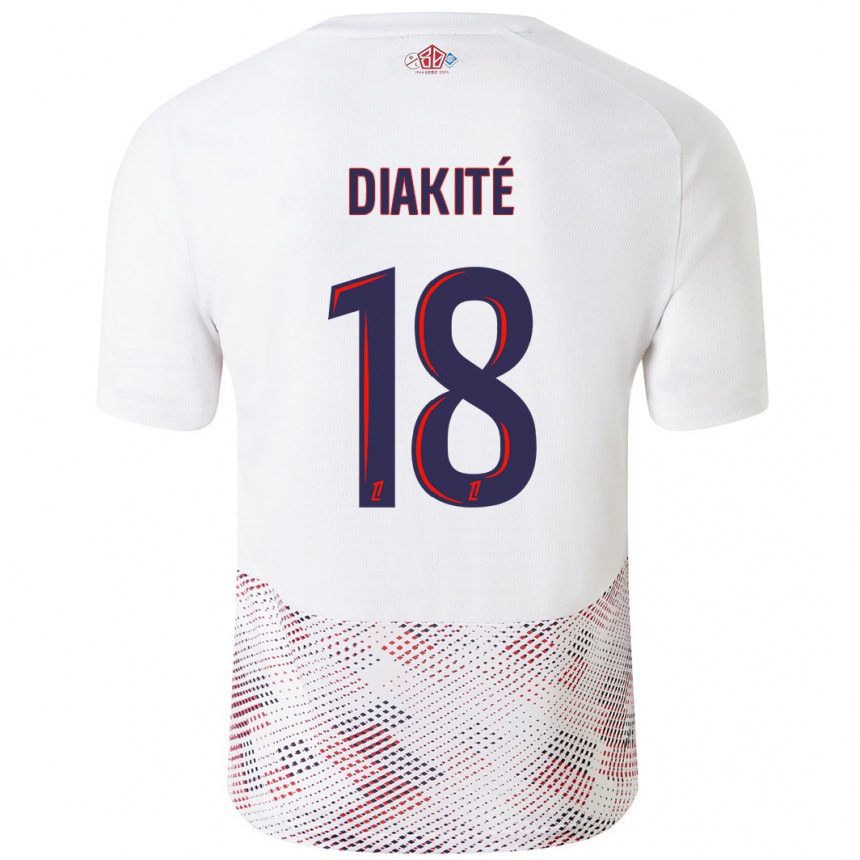 Enfant Football Maillot Bafodé Diakité #18 Blanc Bleu Royal Tenues Extérieur 2024/25 Canada