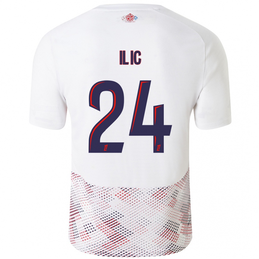 Kids Football Andrej Ilic #24 White Royal Blue Away Jersey 2024/25 T-Shirt Canada