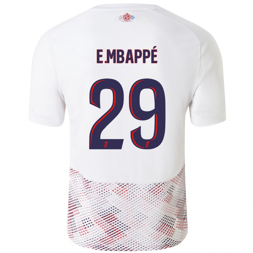 Enfant Football Maillot Ethan Mbappe #29 Blanc Bleu Royal Tenues Extérieur 2024/25 Canada